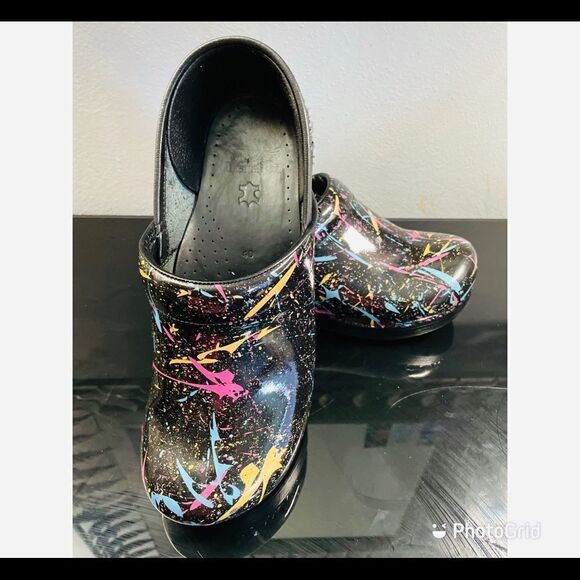 Dansko Professional BLK Pt Colorful Clogs WMS 40 - Picture 8 of 10